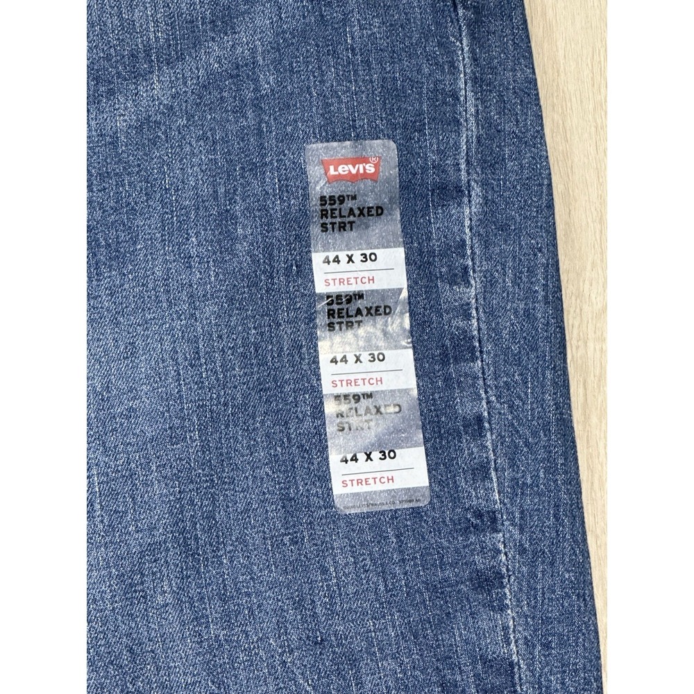 Levi's 559 Relaxed Straight Fit Jeans Men's Size 44x30 Medium Blue Stretch NWT - Picture 2 of 12